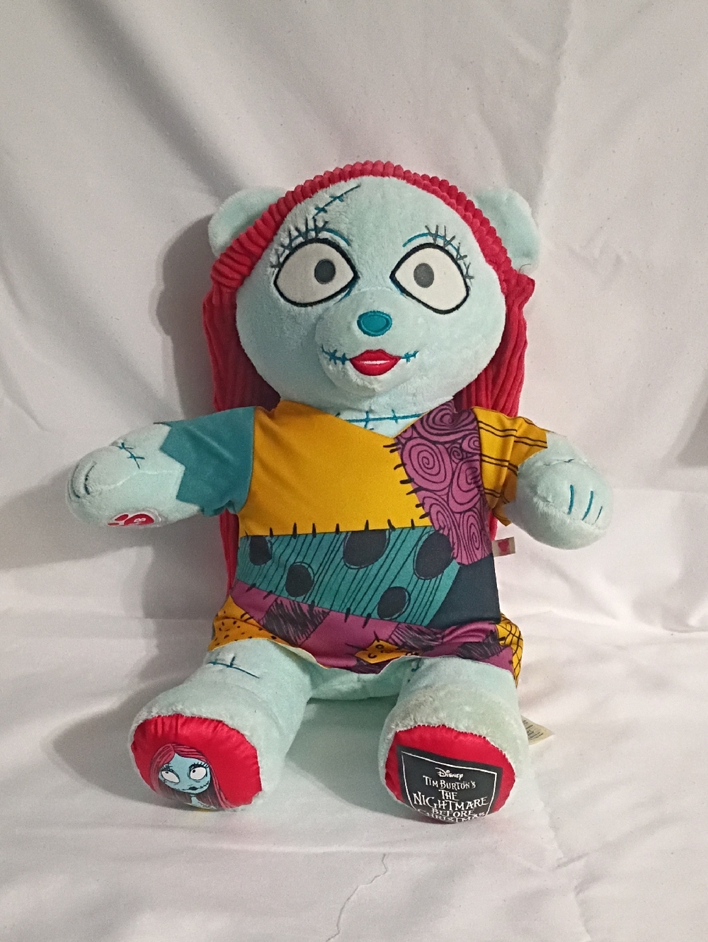 Build-A-Bear Sally Patchwork Plush - Light Blue & Red